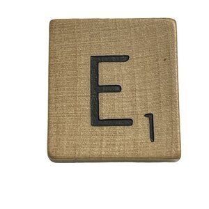 Scrabble Game Piece Letter E Replacement Wood Tile Genuine Standard Edition mq